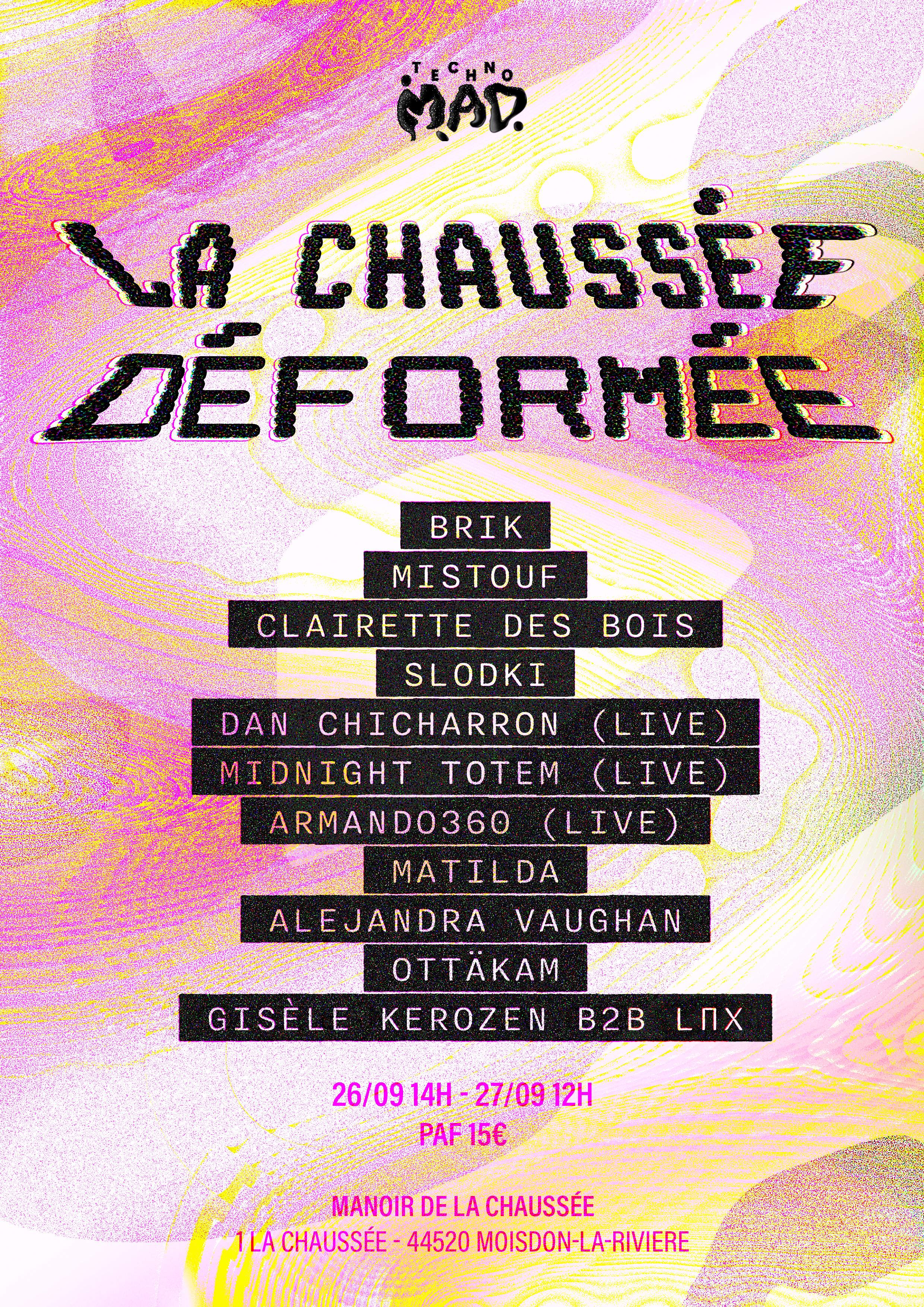 Affiche de La Chaussée Déformée, 26 et 27 septembre au Manoir de la Chaussée